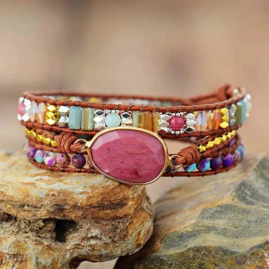 Natural Rhodonite & Jasper Bracelet Auralya