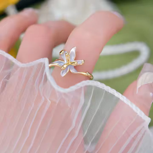 Iris Flower 18K Gold Plated Ring Auralya