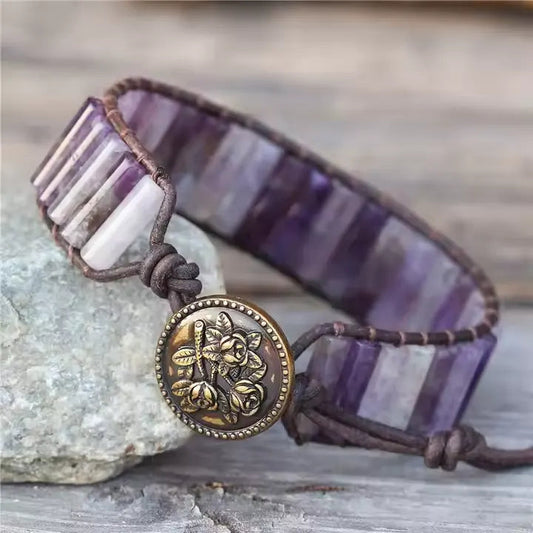 Natural Purple Amethyst Bracelet Auralya