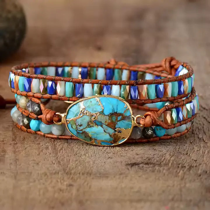 Natural Turquoise & Jasper Bracelet Auralya