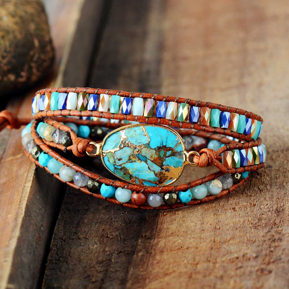 Natural Turquoise & Jasper Bracelet Auralya