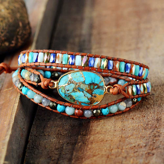 Natural Turquoise & Jasper Bracelet Auralya