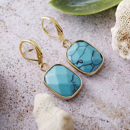 Natural Turquoise Dangle Earrings Auralya
