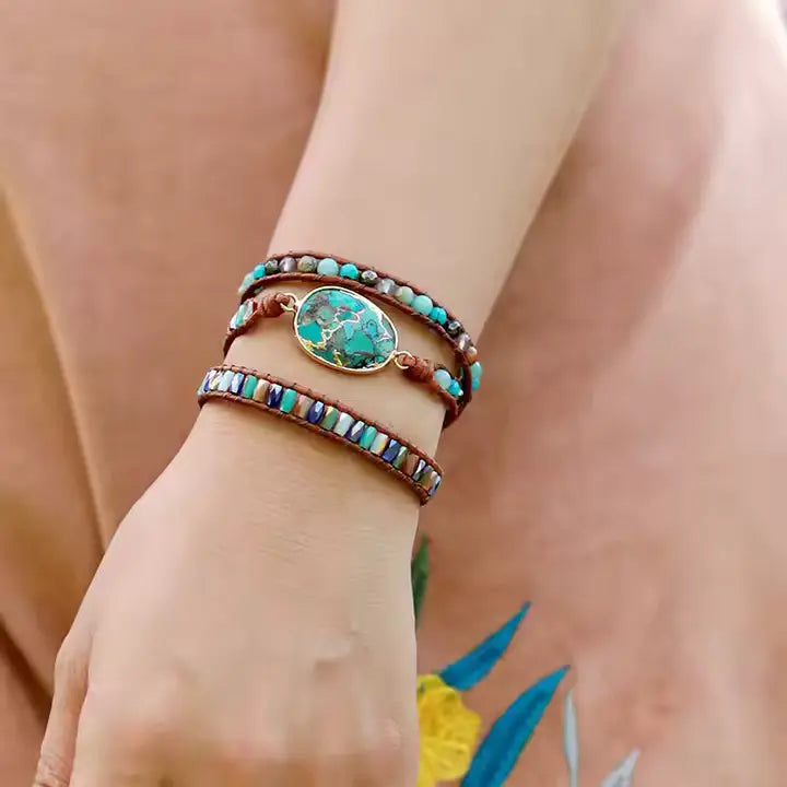 Natural Turquoise & Jasper Bracelet Auralya