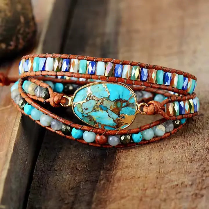 Natural Turquoise & Jasper Bracelet Auralya