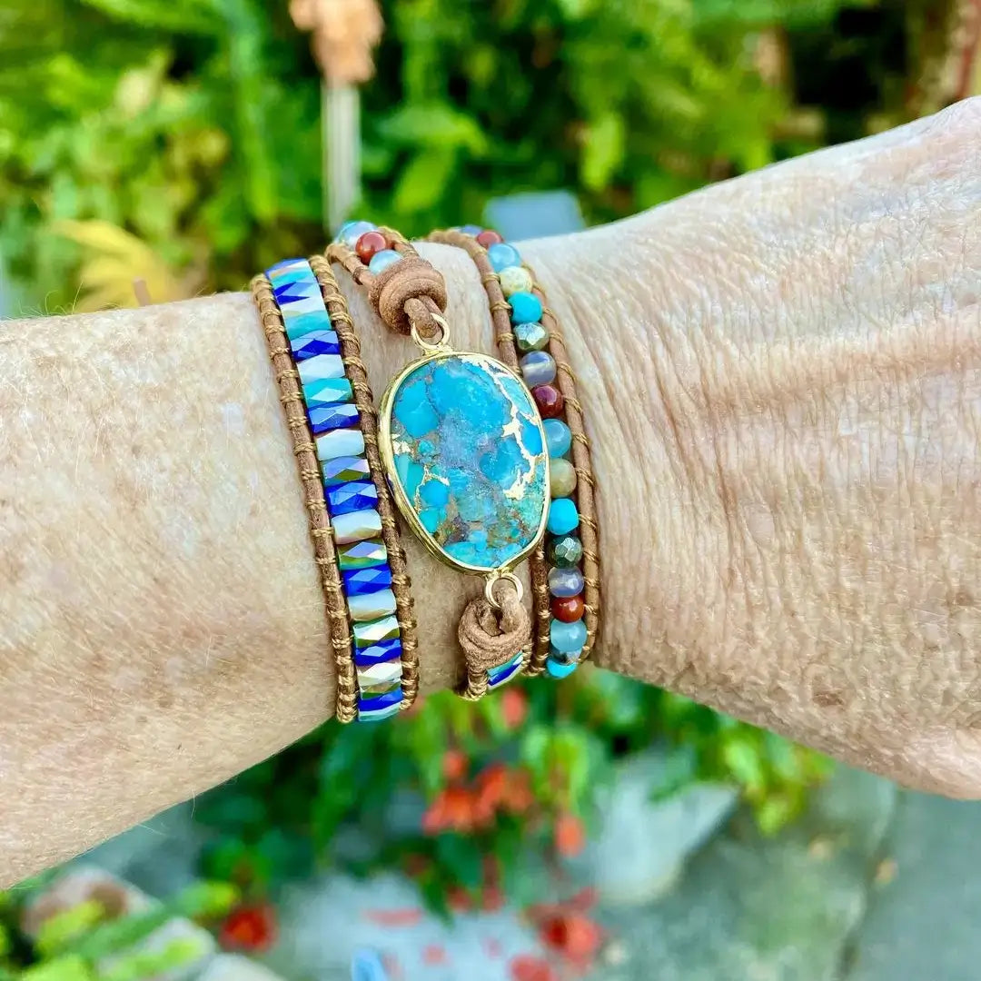 Natural Turquoise & Jasper Bracelet Auralya